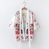 Japanese Style Women Loose Floral Print Kimono