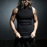 Chic Men's Semi-high Collar Slim Sleeveless T-shirt Vest