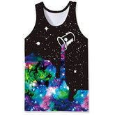 Men's Starry Sky Digital Print Crew Neck Vest