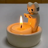 Cartoon Kitten Cat Candle Holder (Candle Not Included)