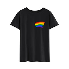 Unisex Chest Rainbow Print LGBT Loose T-shirt