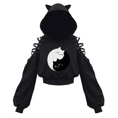Japanese Style Cartoon Cute Cat Ears Cosplay Hoodie