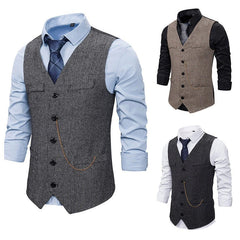 Chic Men's Single Breasted Chain Suit Vest