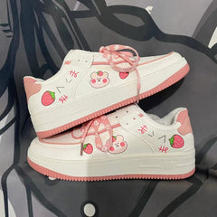 Cute Strawberry Bear Women's Versatile Casual Shoes