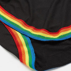 Women's Rainbow Stripe Stitched Casual Shorts