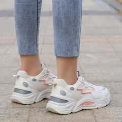 Korean Style Thick Sole Breathable Mesh Sneakers Dad Shoes