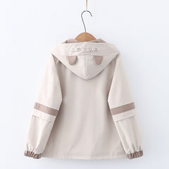 Japanese Style Hamster Paws Print Hooded Jacket