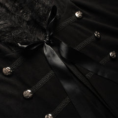 Unisex Woolen Vintage Steampunk Long Cloak Cape