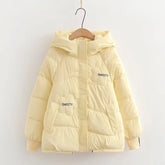 Candy Color Sweety Eiderdown Cotton-padded Warm Hooded Jacket