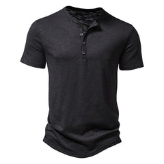 Casual Men's Henry Neck Short Sleeve T-shirt