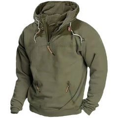 Men's Solid Color Sports Leisure Zip Up Hoodie