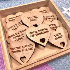 10 Reasons Why I Love You Wooden Box Wood Chips Couple's Gift