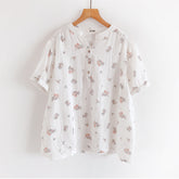 Fresh Summer Floral Print V-neck Shirt