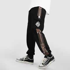 Unisex Elastic Waist Loose Casual Cargo Pants