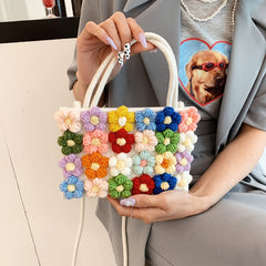 Hand-woven Flower Shoulder Slung Handbag