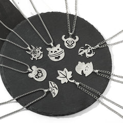 Trendy Maple Leaf Titanium Steel Necklace Keychain