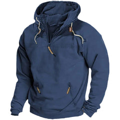 Men's Solid Color Sports Leisure Zip Up Hoodie