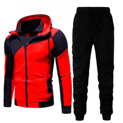 Men's Color Block Double-layer Zippered Hoodie Pants Co-ords