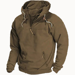 Men's Solid Color Sports Leisure Zip Up Hoodie