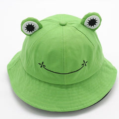 Summer Kawaii Frog Embroidery Fisherman's Hat