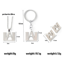 Chic Anime Letter Electroplated Stainless Steel Necklace Keychain
