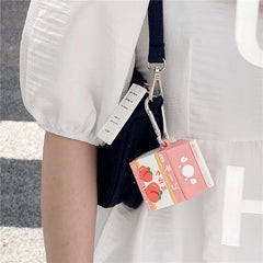 Peach Drink AirPods Pro 1/2/3 Generation Headset Silicone Case Cover