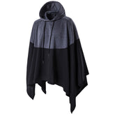 Stylish Men's Color Block Hooded Pullover Cape