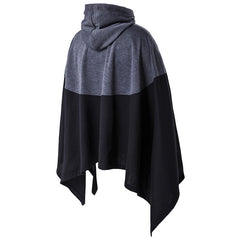 Stylish Men's Color Block Hooded Pullover Cape