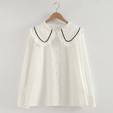 Japanese Style Girls Slim Checkered Shirt