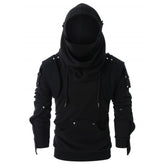 Trendy Men's Retro Masked Rivet Long Sleeve Hoodie