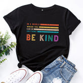 Women's Creative Be Kind Print Short Sleeve T-shirt