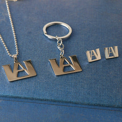 Chic Anime Letter Electroplated Stainless Steel Necklace Keychain