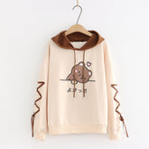 Cute Bear Ears Lace-up Long-sleeved Hoodie