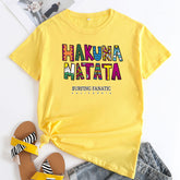 Women's HAKUNA MATATA Letter Print Short Sleeve T-Shirt