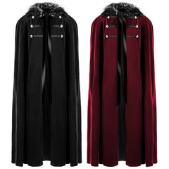 Unisex Woolen Vintage Steampunk Long Cloak Cape