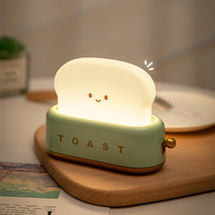 Smile Face Toast Bread Cute Night Light
