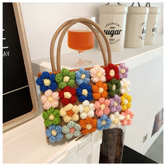 Hand-woven Flower Shoulder Slung Handbag