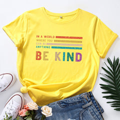 Women's Creative Be Kind Print Short Sleeve T-shirt