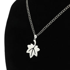 Trendy Maple Leaf Titanium Steel Necklace Keychain
