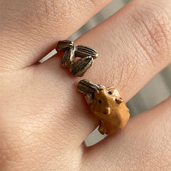 Cute Little Squirrel Swallowing Melon Seeds Open Ring