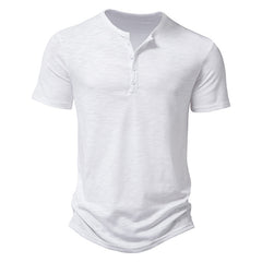 Casual Men's Henry Neck Short Sleeve T-shirt