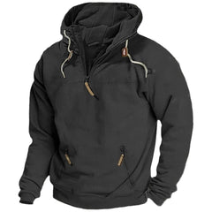Men's Solid Color Sports Leisure Zip Up Hoodie