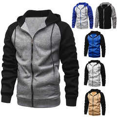 Cool Men's Loose Zipper Raglan Sleeves Hoodie