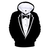 Men's Suit Cos 3D Print Pullover Casual Hoodie