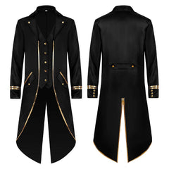 Men's Vintage Retro Medieval Mid-length Tuxedo Coat