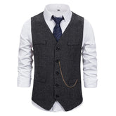 Chic Men's Single Breasted Chain Suit Vest