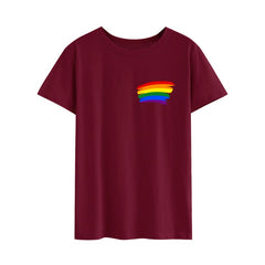 Unisex Chest Rainbow Print LGBT Loose T-shirt