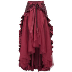 Women's Steampunk Gothic Wrapped Ruffled Pirate Skirt