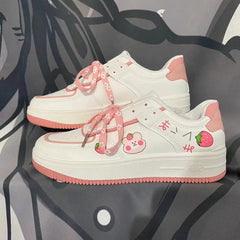 Cute Strawberry Bear Women's Versatile Casual Shoes