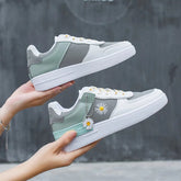 Casual Daisy Decorate Candy Color Sports White Shoes